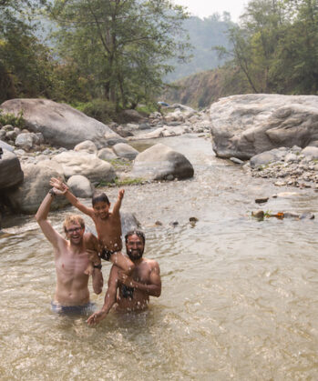 Erfrischung im Fluss