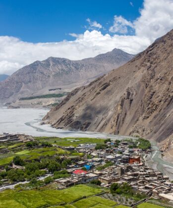 Blick auf das Dorf Kagbeni, Himalaya, Nepal